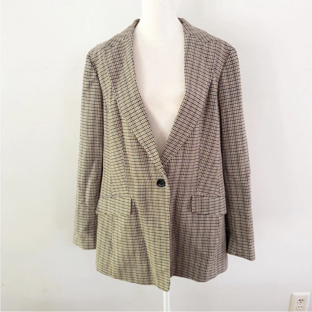 NWOT Talbots Women Italian Wool Houndstooth Size 16 Classic Preppy Office Career